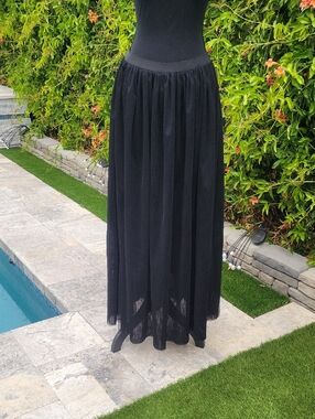 Black Tulle Maxi Skirt From House Of Flynn